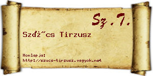 Szűcs Tirzusz névjegykártya